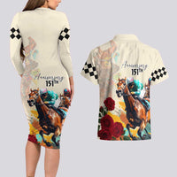 Kentucky Horse Racing 151st Anniversary Couples Matching Long Sleeve Bodycon Dress and Hawaiian Shirt LT03