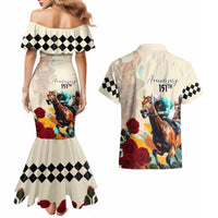 Kentucky Horse Racing 151st Anniversary Couples Matching Mermaid Dress and Hawaiian Shirt LT03