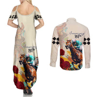 Kentucky Horse Racing 151st Anniversary Couples Matching Summer Maxi Dress and Long Sleeve Button Shirt LT03