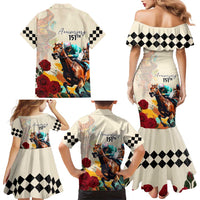 Kentucky Horse Racing 151st Anniversary Family Matching Mermaid Dress and Hawaiian Shirt LT03