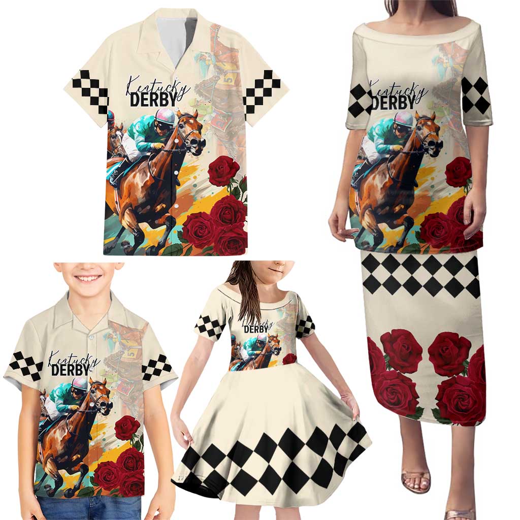 Kentucky Horse Racing 151st Anniversary Family Matching Puletasi and Hawaiian Shirt LT03