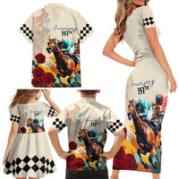 Kentucky Horse Racing 151st Anniversary Family Matching Short Sleeve Bodycon Dress and Hawaiian Shirt LT03