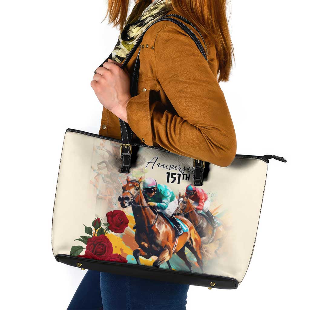 Kentucky Horse Racing 151st Anniversary Leather Tote Bag LT03