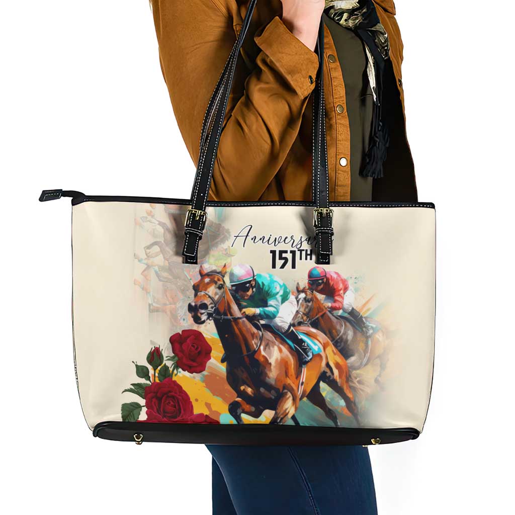 Kentucky Horse Racing 151st Anniversary Leather Tote Bag LT03