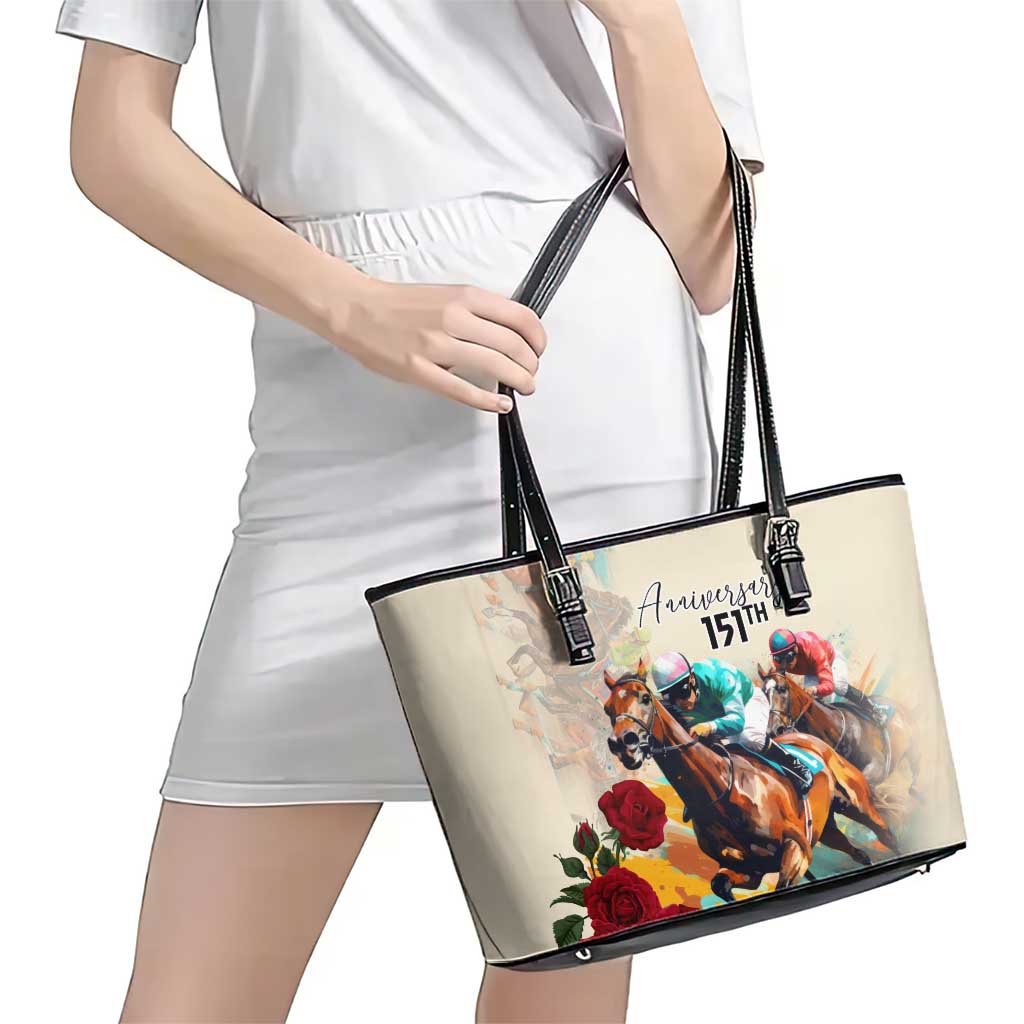 Kentucky Horse Racing 151st Anniversary Leather Tote Bag LT03