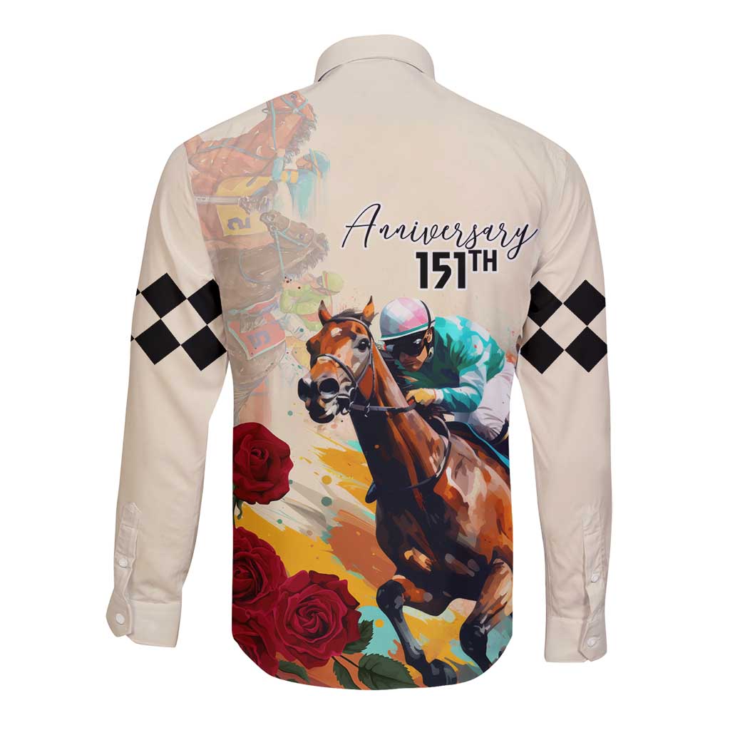 Kentucky Horse Racing 151st Anniversary Long Sleeve Button Shirt LT03