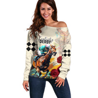 Kentucky Horse Racing 151st Anniversary Off Shoulder Sweater LT03