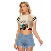 Kentucky Horse Racing 151st Anniversary Raglan Cropped T Shirt LT03