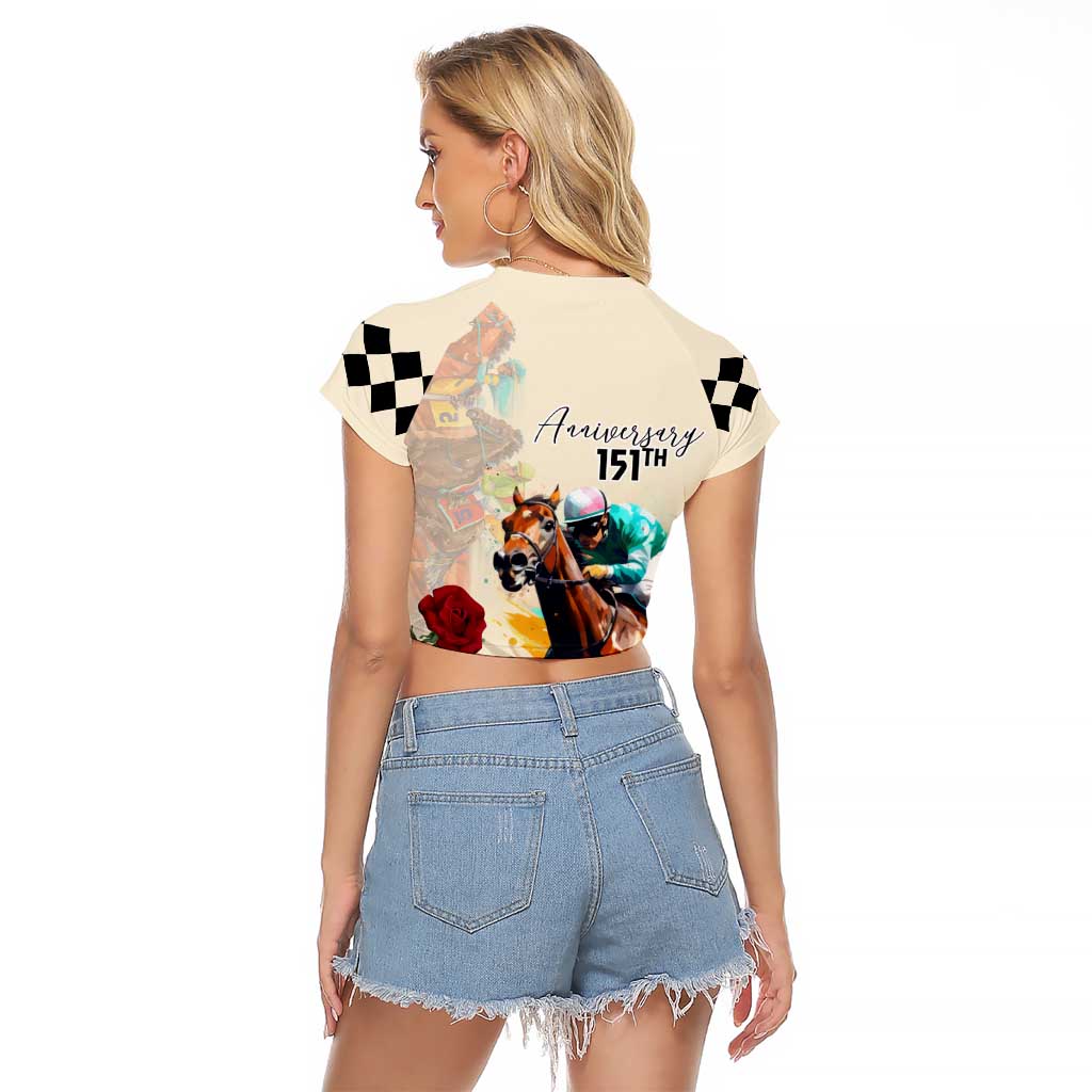 Kentucky Horse Racing 151st Anniversary Raglan Cropped T Shirt LT03