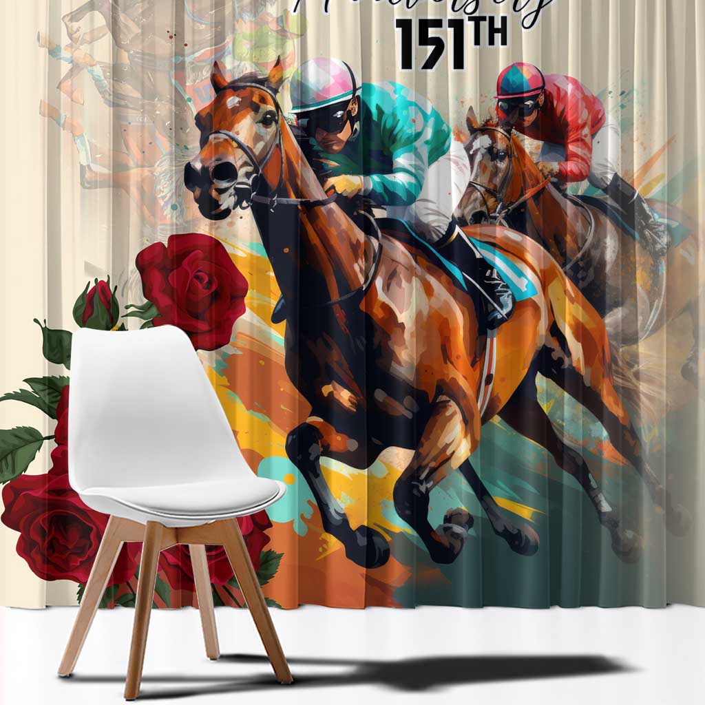Kentucky Horse Racing 151st Anniversary Window Curtain LT03
