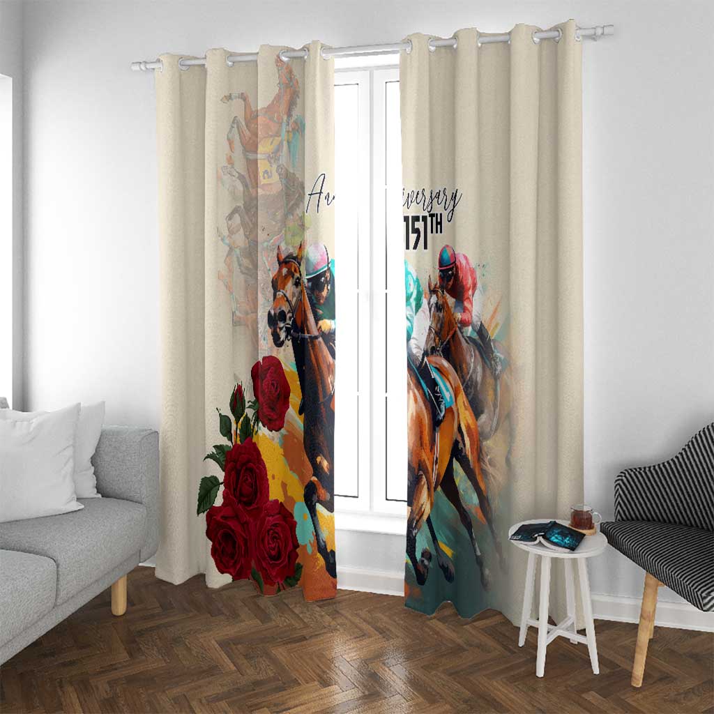 Kentucky Horse Racing 151st Anniversary Window Curtain LT03