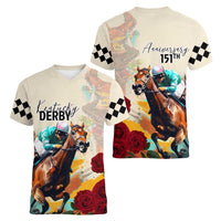 Kentucky Horse Racing 151st Anniversary Women V-Neck T-Shirt LT03