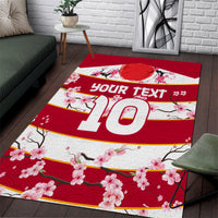 Custom Japan Rugby Area Rug Sakura Blossom Go Champion 2024 - Wonder Print Shop