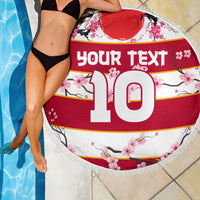 Custom Japan Rugby Beach Blanket Sakura Blossom Go Champion 2024 - Wonder Print Shop