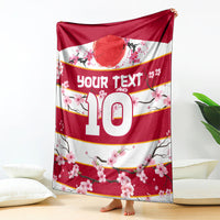 Custom Japan Rugby Blanket Sakura Blossom Go Champion 2024