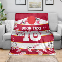 Custom Japan Rugby Blanket Sakura Blossom Go Champion 2024