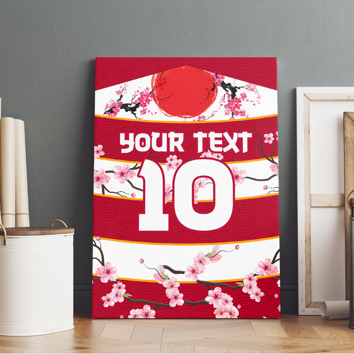 Custom Japan Rugby Canvas Wall Art Sakura Blossom Go Champion 2024 - Wonder Print Shop