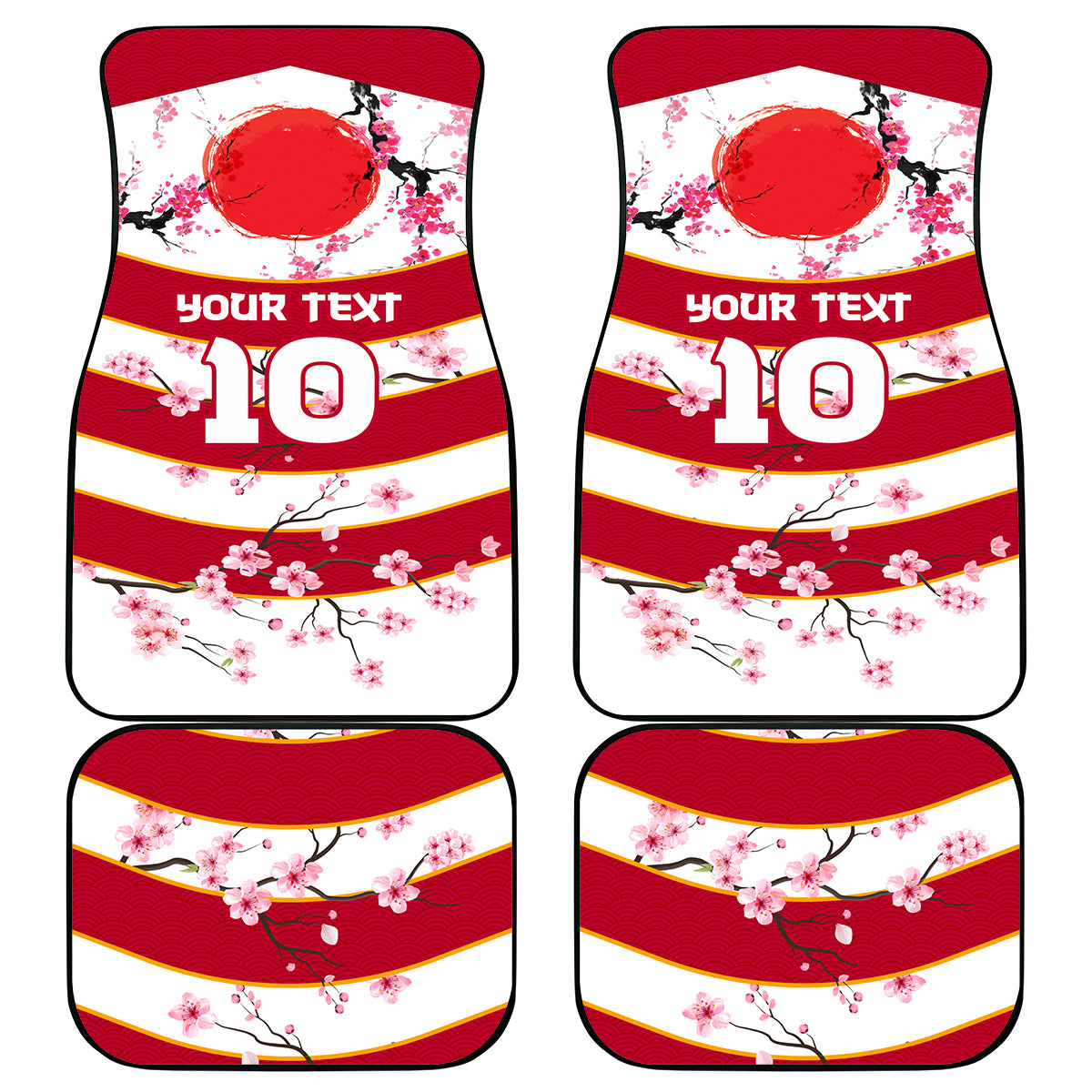 Custom Japan Rugby Car Mats Sakura Blossom Go Champion 2024 - Wonder Print Shop