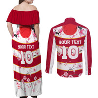 Custom Japan Rugby Couples Matching Off Shoulder Maxi Dress and Long Sleeve Button Shirt Sakura Blossom Go Champion 2024 - Wonder Print Shop