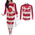 Custom Japan Rugby Couples Matching Off The Shoulder Long Sleeve Dress and Long Sleeve Button Shirt Sakura Blossom Go Champion 2024