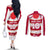 Custom Japan Rugby Couples Matching Off The Shoulder Long Sleeve Dress and Long Sleeve Button Shirt Sakura Blossom Go Champion 2024