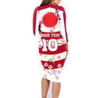 Custom Japan Rugby Family Matching Long Sleeve Bodycon Dress and Hawaiian Shirt Sakura Blossom Go Champion 2024 - Wonder Print Shop