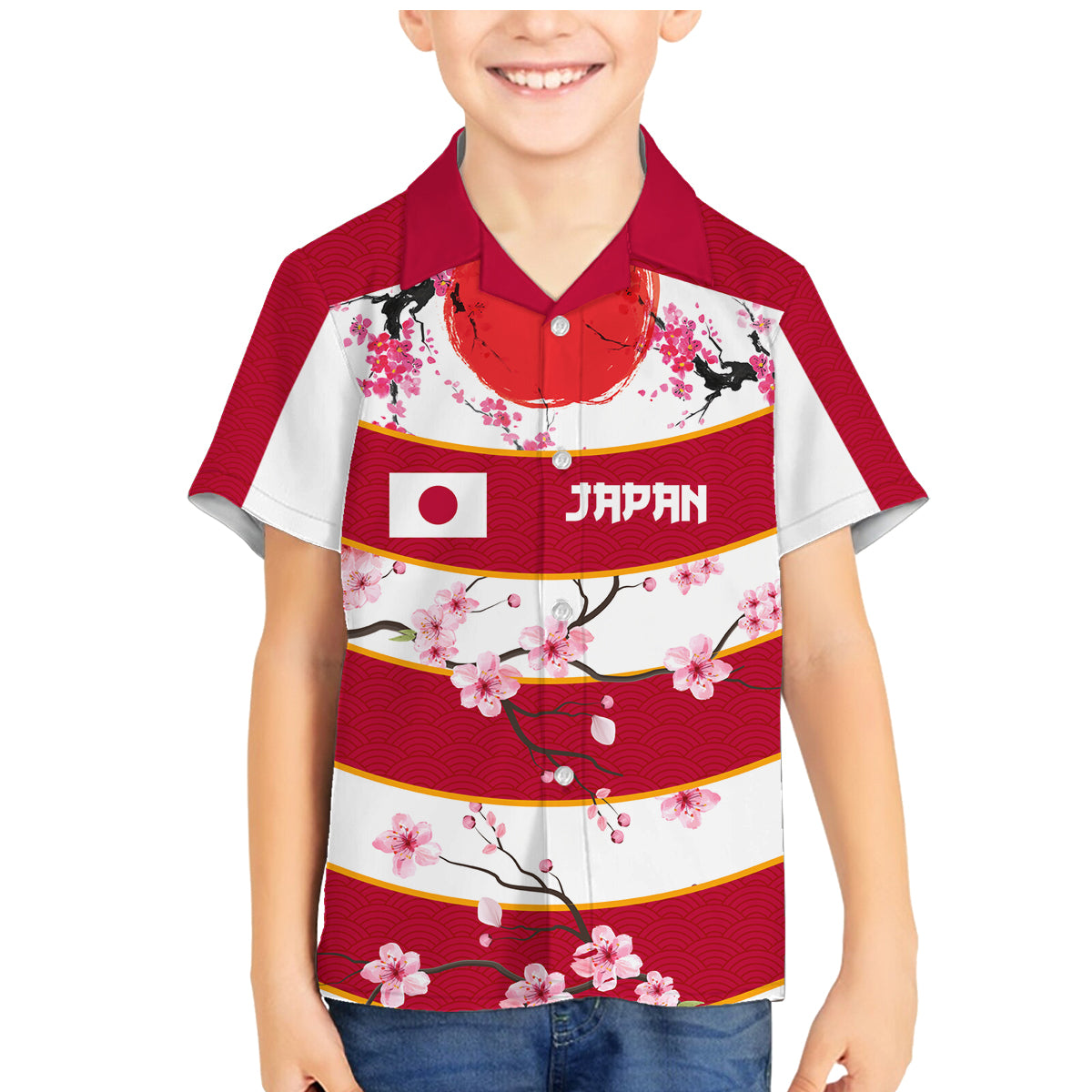 Custom Japan Rugby Family Matching Mermaid Dress and Hawaiian Shirt Sakura Blossom Go Champion 2024 - Wonder Print Shop