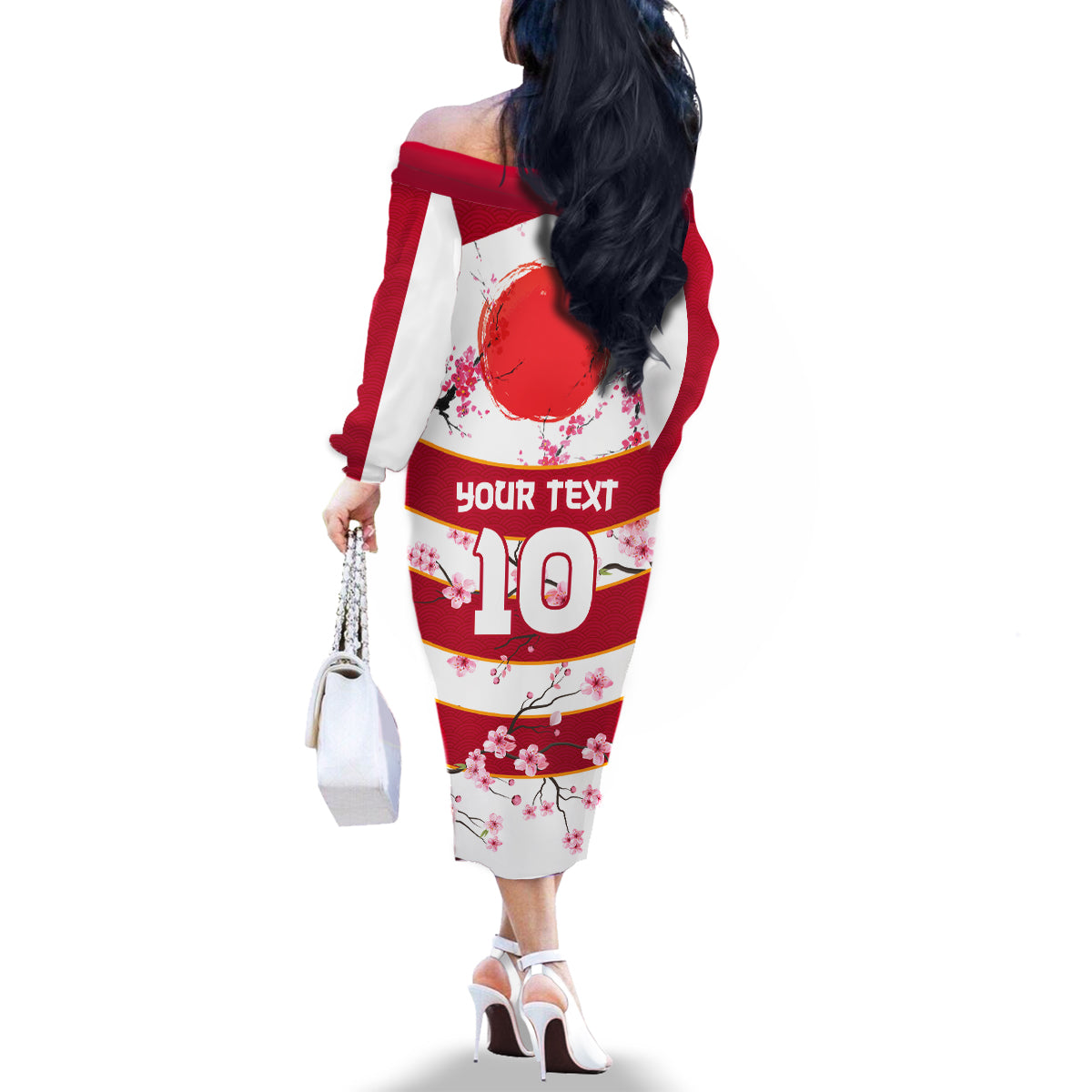 Custom Japan Rugby Family Matching Off The Shoulder Long Sleeve Dress and Hawaiian Shirt Sakura Blossom Go Champion 2024 - Wonder Print Shop