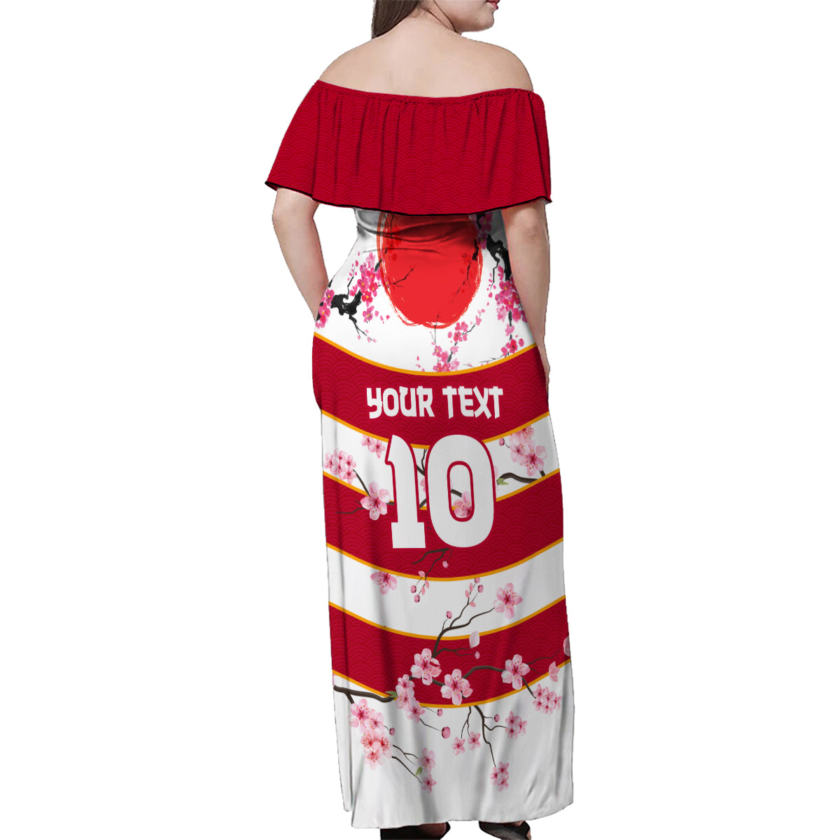 Custom Japan Rugby Family Matching Off Shoulder Maxi Dress and Hawaiian Shirt Sakura Blossom Go Champion 2024 - Wonder Print Shop