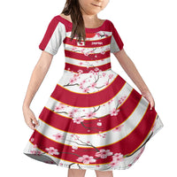 Custom Japan Rugby Family Matching Short Sleeve Bodycon Dress and Hawaiian Shirt Sakura Blossom Go Champion 2024 - Wonder Print Shop
