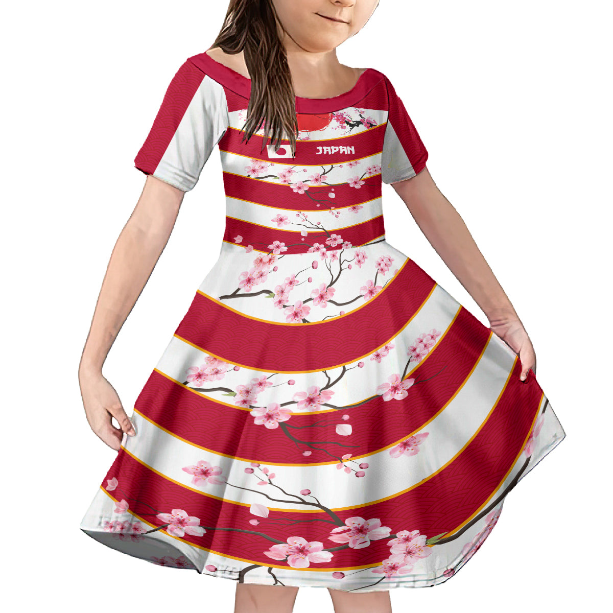 Custom Japan Rugby Family Matching Tank Maxi Dress and Hawaiian Shirt Sakura Blossom Go Champion 2024 - Wonder Print Shop