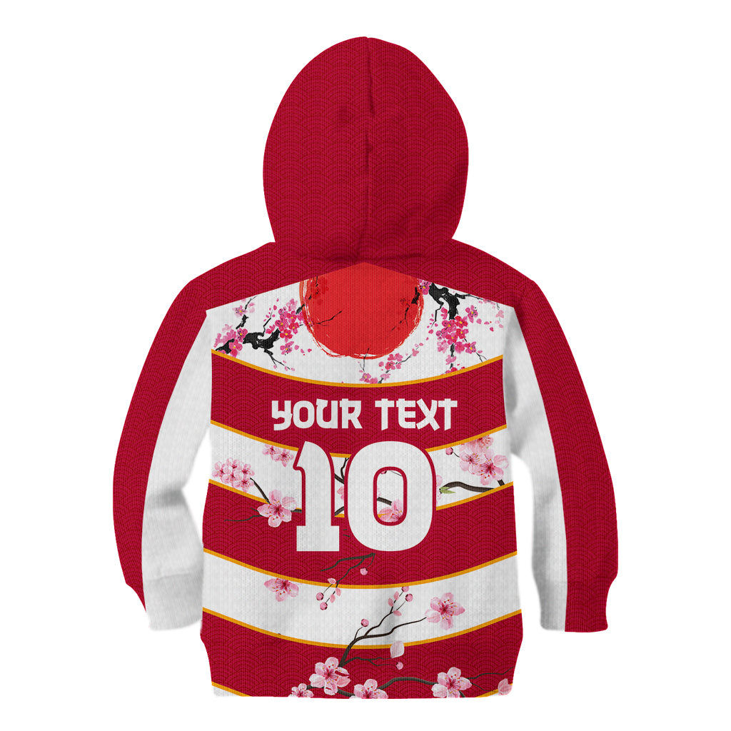 Custom Japan Rugby Kid Hoodie Sakura Blossom Go Champion 2024 - Wonder Print Shop