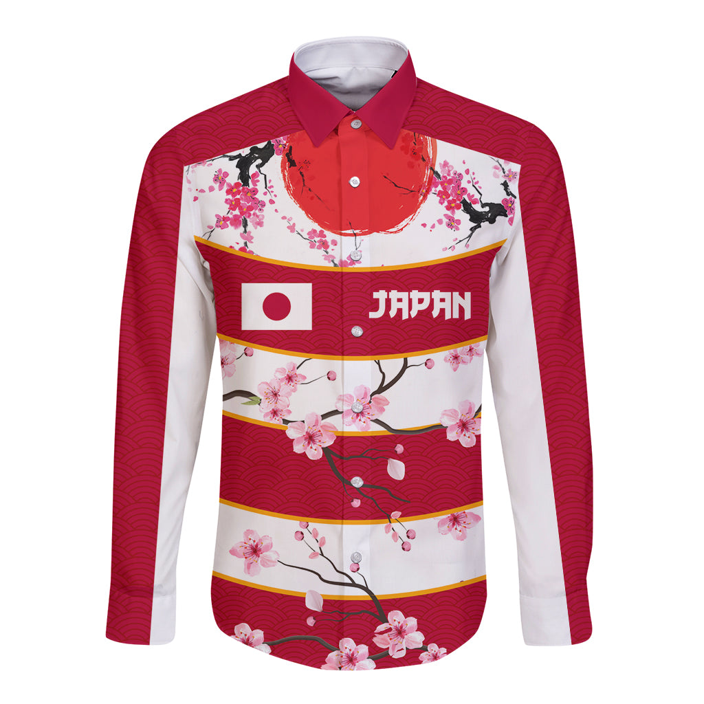 Custom Japan Rugby Long Sleeve Button Shirt Sakura Blossom Go Champion 2024 - Wonder Print Shop