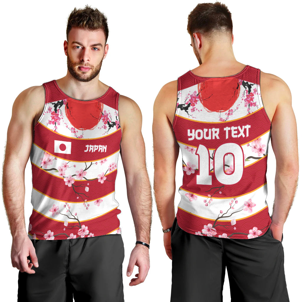 Custom Japan Rugby Men Tank Top Sakura Blossom Go Champion 2024 - Wonder Print Shop