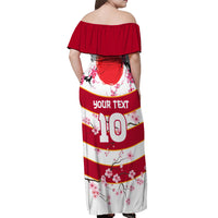 Custom Japan Rugby Off Shoulder Maxi Dress Sakura Blossom Go Champion 2024 - Wonder Print Shop
