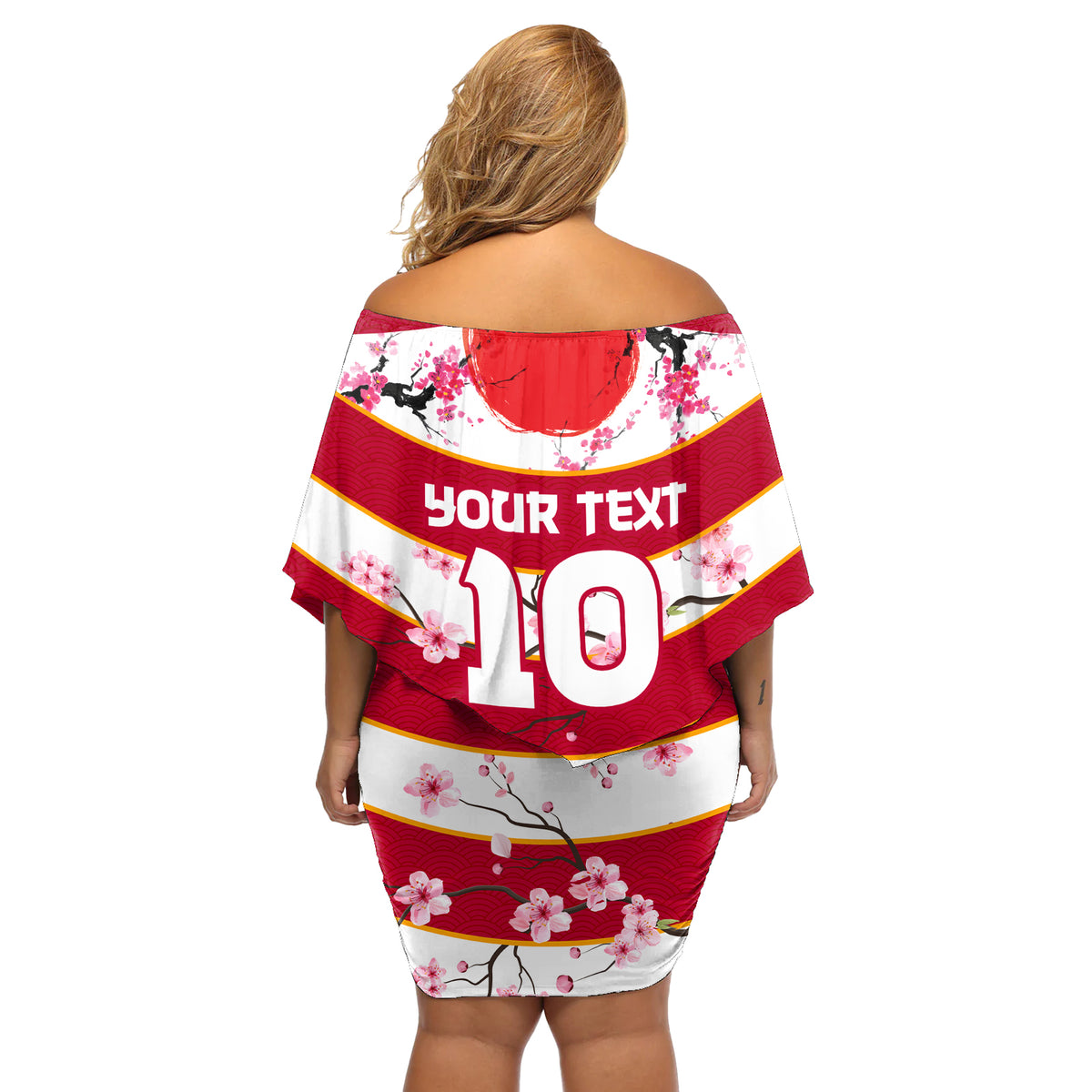 Custom Japan Rugby Off Shoulder Short Dress Sakura Blossom Go Champion 2024 - Wonder Print Shop