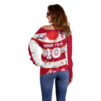 Custom Japan Rugby Off Shoulder Sweater Sakura Blossom Go Champion 2024 - Wonder Print Shop