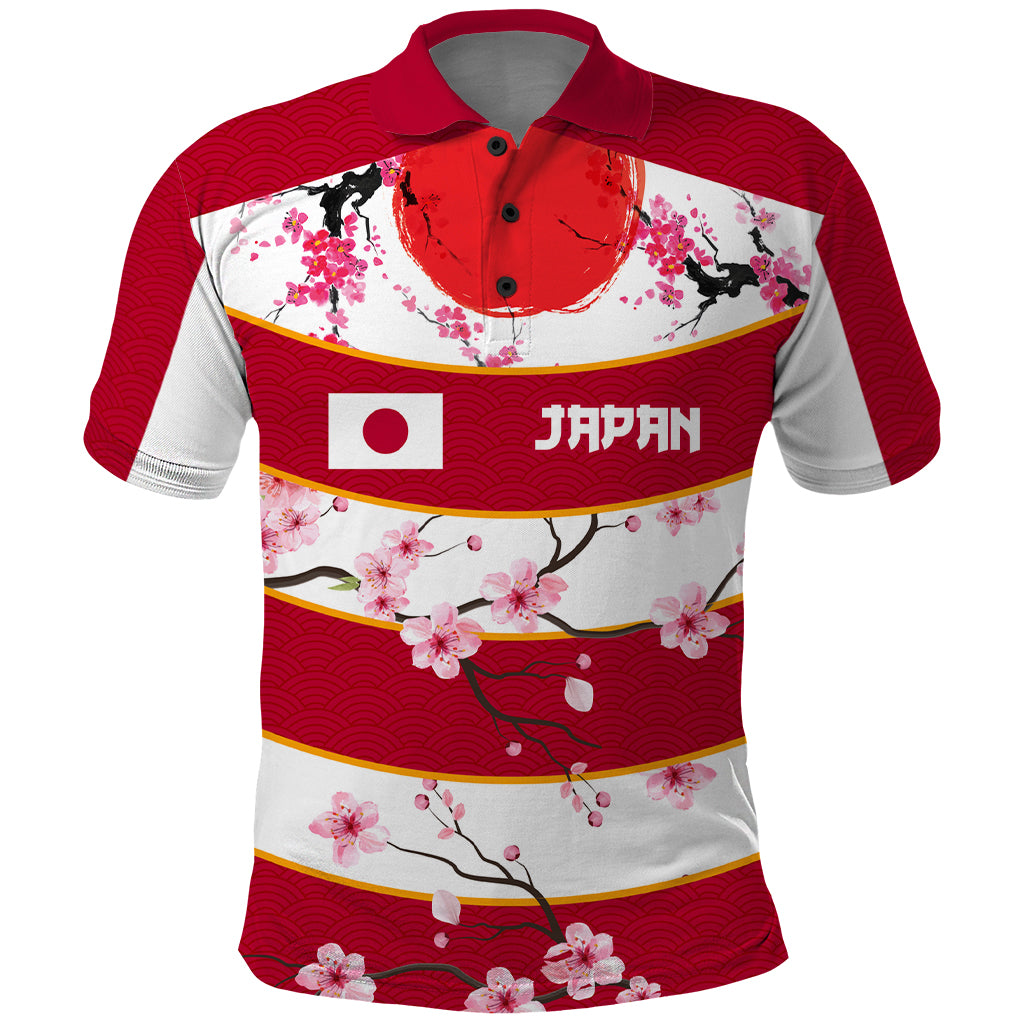Custom Japan Rugby Polo Shirt Sakura Blossom Go Champion 2024 - Wonder Print Shop