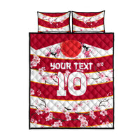 Custom Japan Rugby Quilt Bed Set Sakura Blossom Go Champion 2024 - Wonder Print Shop