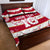 Custom Japan Rugby Quilt Bed Set Sakura Blossom Go Champion 2024