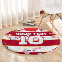 Custom Japan Rugby Round Carpet Sakura Blossom Go Champion 2024