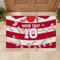 Custom Japan Rugby Rubber Doormat Sakura Blossom Go Champion 2024 - Wonder Print Shop