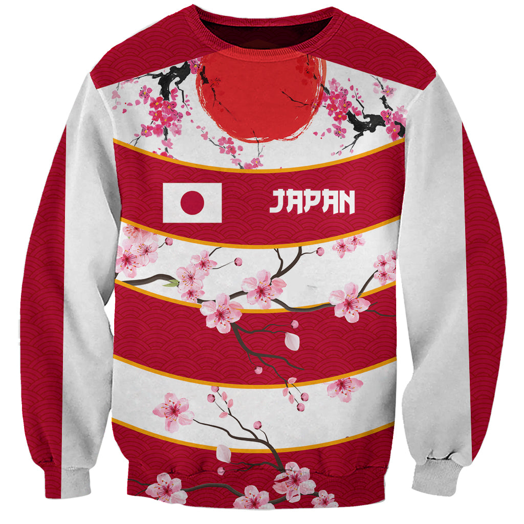 Custom Japan Rugby Sweatshirt Sakura Blossom Go Champion 2024 - Wonder Print Shop