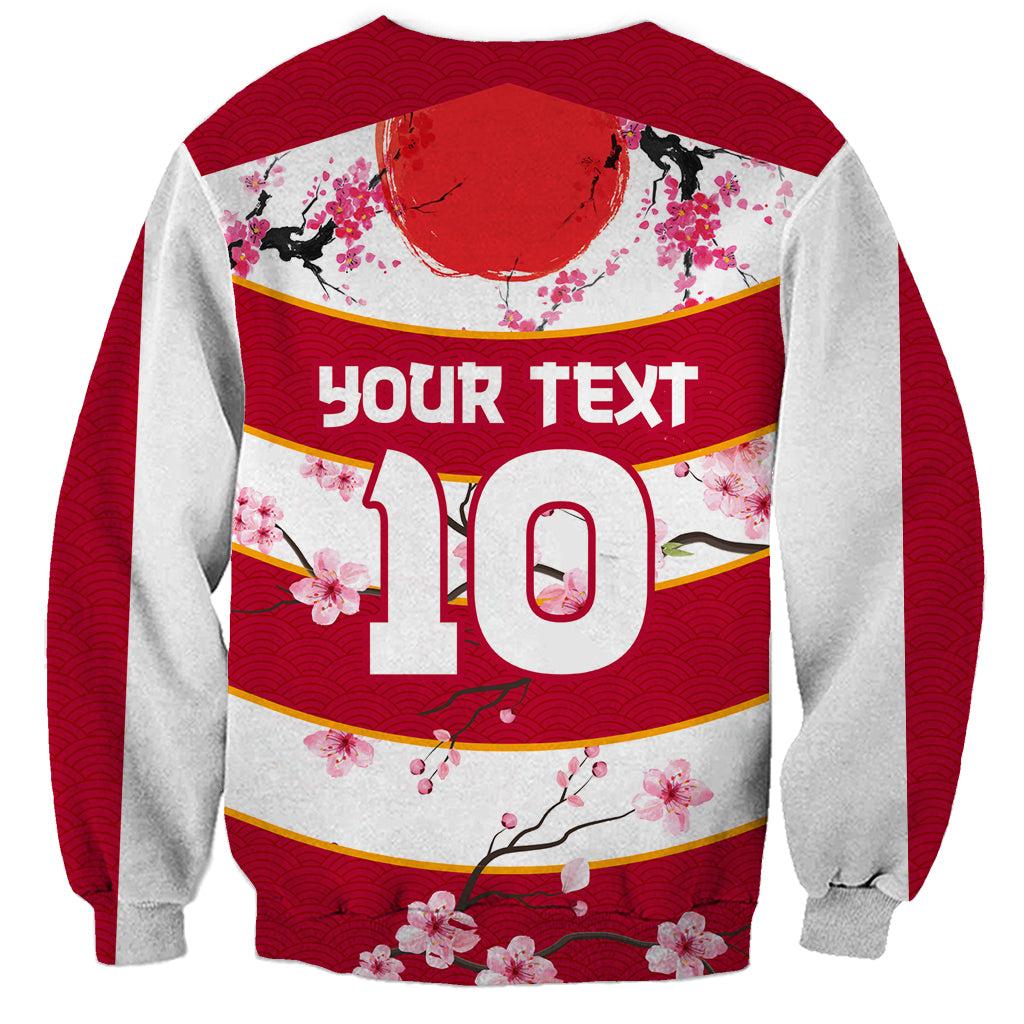 Custom Japan Rugby Sweatshirt Sakura Blossom Go Champion 2024 - Wonder Print Shop