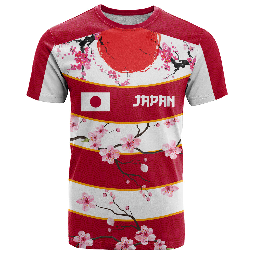 Custom Japan Rugby T Shirt Sakura Blossom Go Champion 2024 - Wonder Print Shop