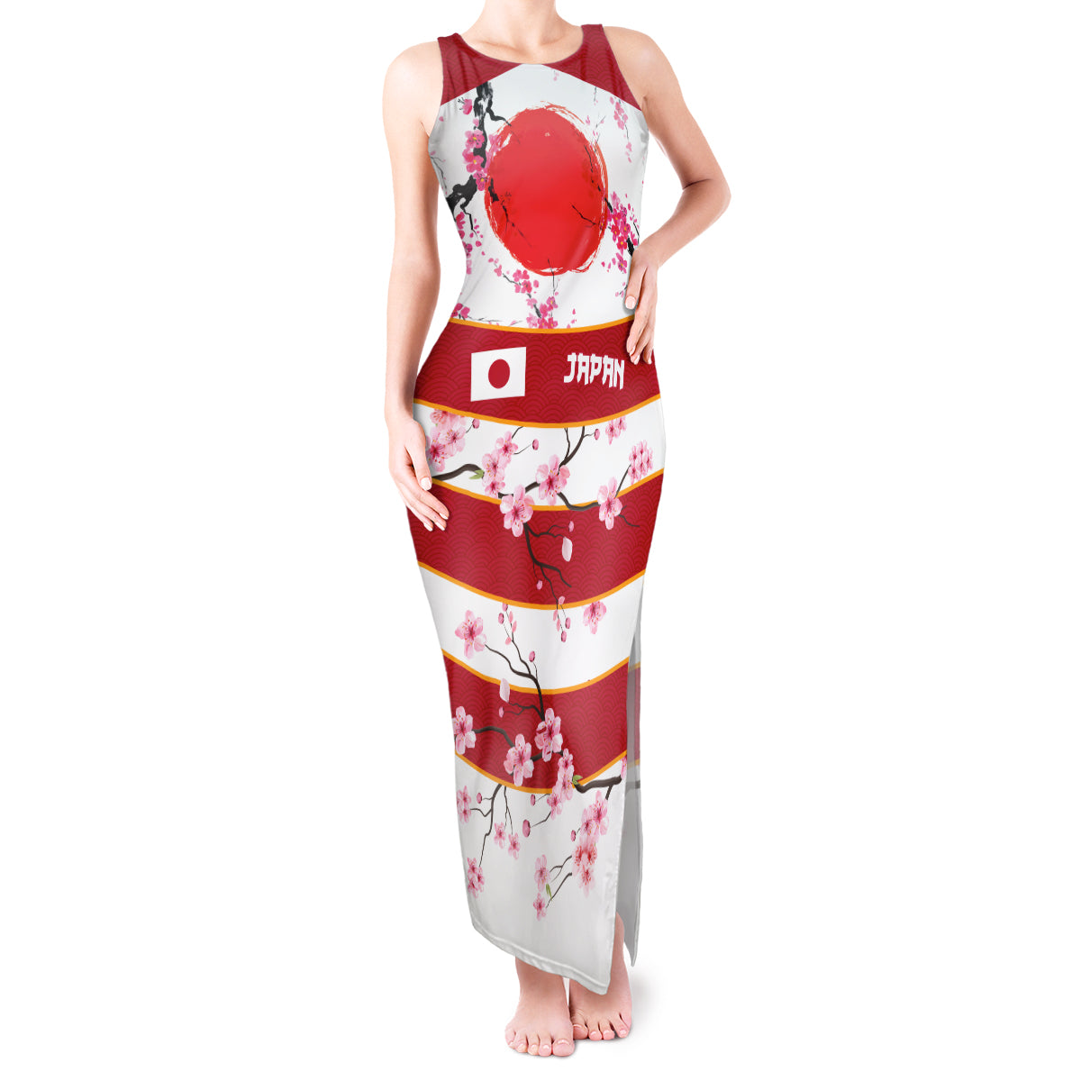 Custom Japan Rugby Tank Maxi Dress Sakura Blossom Go Champion 2024 - Wonder Print Shop