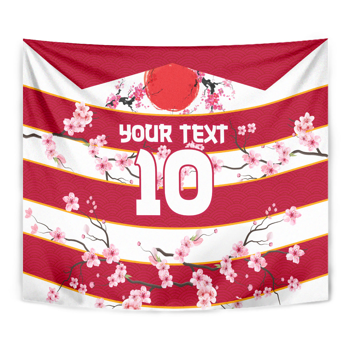 Custom Japan Rugby Tapestry Sakura Blossom Go Champion 2024 - Wonder Print Shop