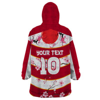 Custom Japan Rugby Wearable Blanket Hoodie Sakura Blossom Go Champion 2024 - Wonder Print Shop