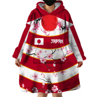 Custom Japan Rugby Wearable Blanket Hoodie Sakura Blossom Go Champion 2024 - Wonder Print Shop