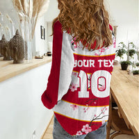 Custom Japan Rugby Women Casual Shirt Sakura Blossom Go Champion 2024 - Wonder Print Shop